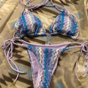 SHEIN Pastel Crochet Bikini Set